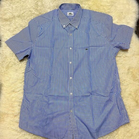 Lacoste Other - Lacoste Mens Button Down Short Sleeve Stripe Shirt